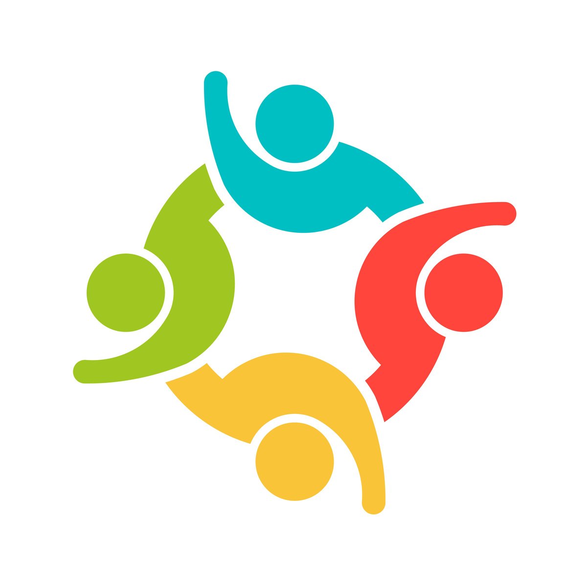 Cheerful Team of 4 People Illustration